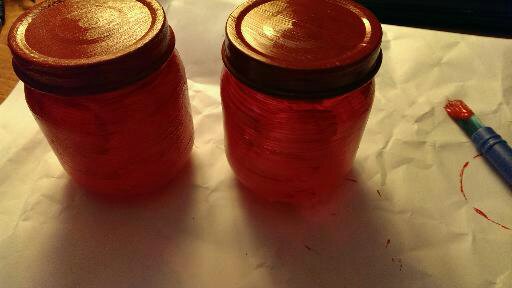 Baby Food Jars painted red