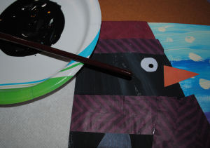 painting eye of penguin 