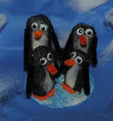 Penguins made from a glove