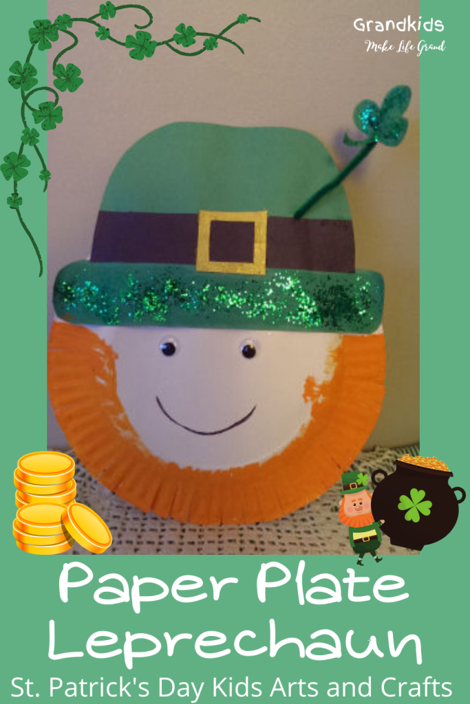 paper plate and construction paper turned into a leprechaun