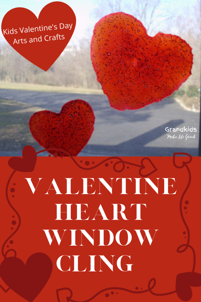 homemade red clingy heart for window