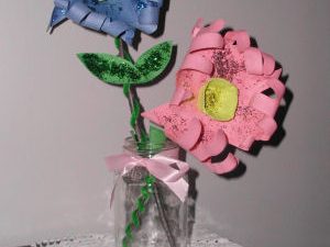 paper flowers made from kids handprints