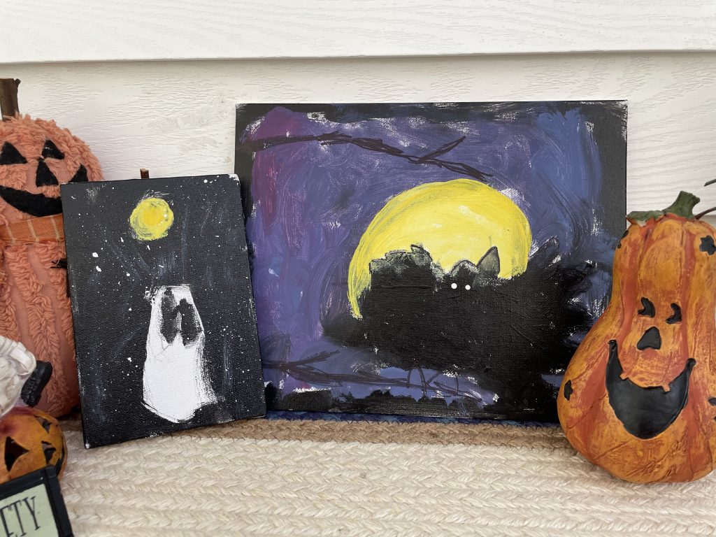 acrylic halloween painting by a little kids