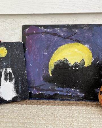 acrylic halloween painting by a little kids